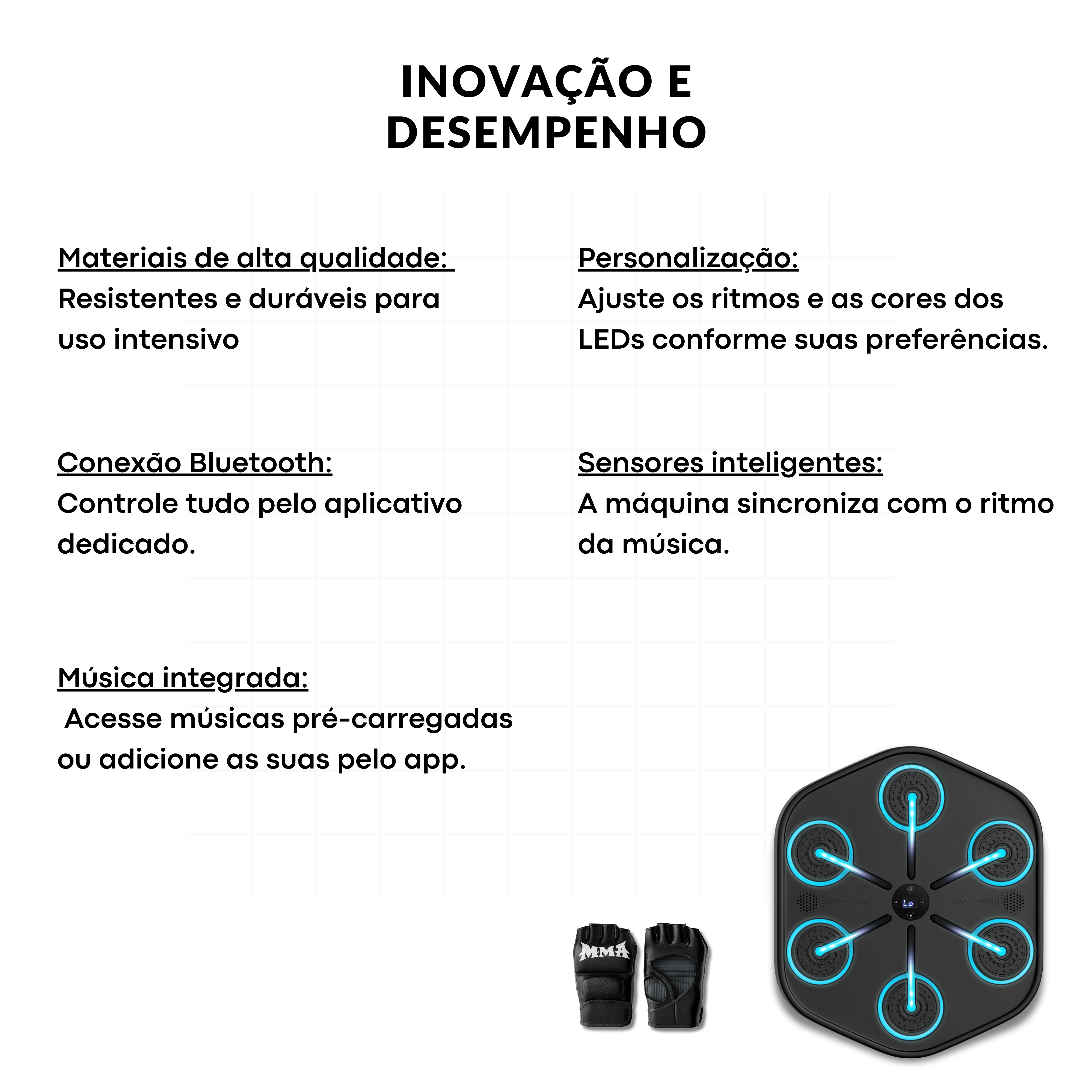 BeatPunch™ - Máquina de Boxe Musical Expert + Luvas Grátis